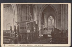 Norfolk Postcard - Great Yarmouth, St Nicholas Church, The Pulpit  RS9249