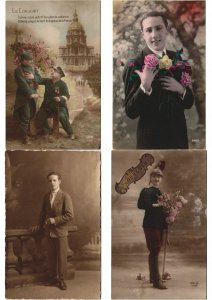 MAN GENTLEMEN ROMANTIC GLAMOUR 700 REAL PHOTO Vintage Postcards pre-1940 (L2963)