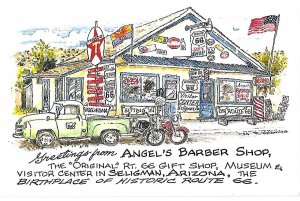 Angel Delgado's Barber Shop Seligman Arizona Route 66 4 by 6 size