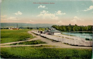 Sunbury Pennsylvania Rolling Green Park Station Lake N.R. Haines Postcard Y10