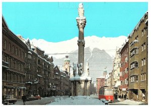 Innsbruck Austria Street Scene Old Cars Winter Olympics Venue Postcard