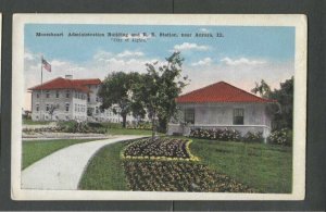Ca 1913 Post Card Aurora IL Moose Hart Administration Bldg & RR Station