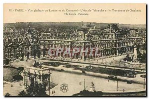 CARTE Postale Paris Former General view of the Louvre Carrousel and the Arc d...