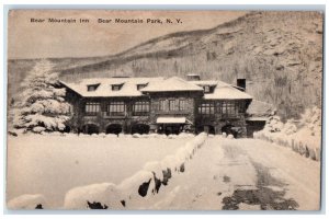 1933 Bear Mountain Inn, Bear Mountain Park New York NY, Winter Scene Postcard