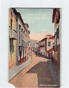 Postcard A Street in Funchal, Madeira, Funchal, Portugal