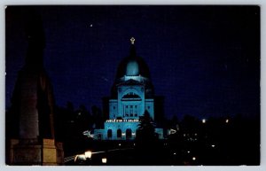 St Joseph Oratory, Montreal, Quebec, Vintage Chrome Night View Postcard #2