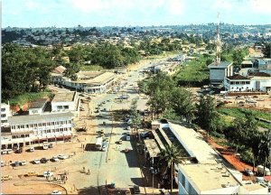 VINTAGE CONTINENTAL SIZE POSTCARD AERIAL VIEW OF PLACE AMADOU AHIDJO CAMEROUN