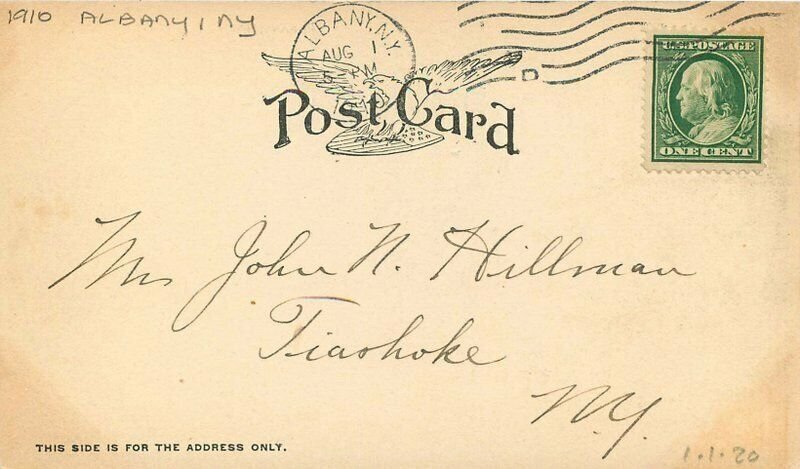 Albany New York 1910 Hotel Savings Bank New Station #17 Postcard 21-13939