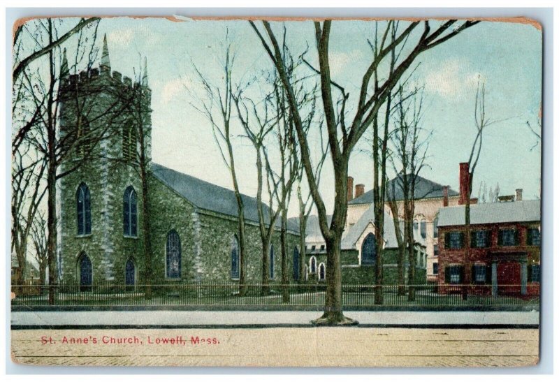 c1910's St. Anne's Church Lowell Massachusetts MA unposted Antique Postcard 