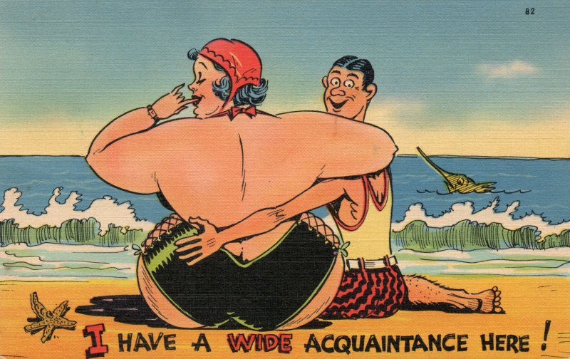 11123 Risque Bathing Beauty Comic Postcard