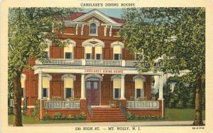 Carlslake Dining Rooms Roadside Mt Holly New Jersey 1940s Postcard Teich 2064