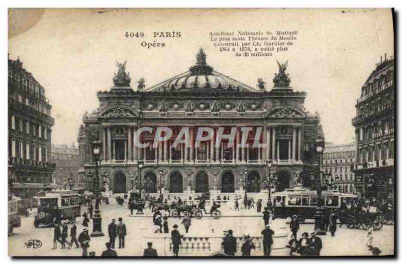 Old Postcard Paris Opera Music Academy