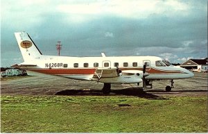 Vintage New York Air Embraer Bandeirante Airplane Postcard