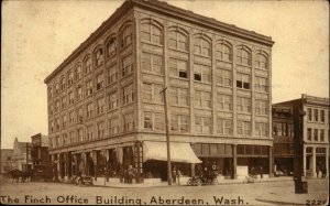 Aberdeen Washington WA Finch Office Building c1910 Vintage Postcard