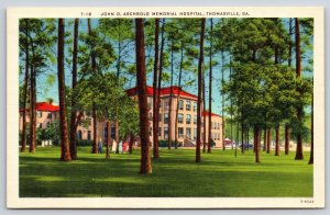 Thomasville Georgia~John D Archibold Memorial Hospital~Vintage Linen Postcard