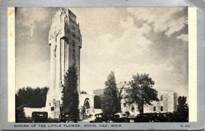 Vtg Royal Oak Michigan MI Shrine of the Little Flower Church 1930s Postcard