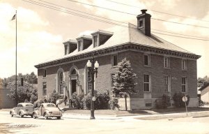 Neenah, Wisconsin RPPC Post Office, Cars Winnebago County 1944 Vintage Postcard