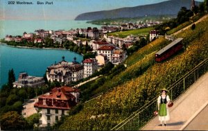 Switzerland Montreux Bon Port Panoramic View