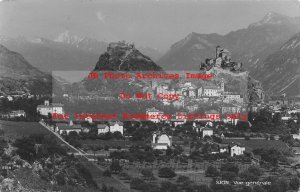 Switzerland, Sion, RPPC, Bird's Eye View Of City, Photo