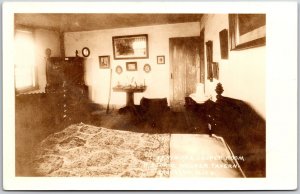 Fenimore Cooper Room Walker Tavern Brooklyn Michigan Real Photo RPPC Postcard