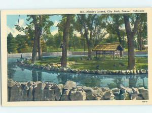 Unused Pre-1980 MONKEY ISLAND AT CITY PARK Denver Colorado CO H2809