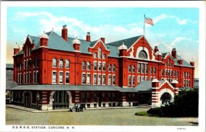 Concord, NH New Hampshire  B&M RAILROAD STATION  Train Depot  ca1920's Postcard