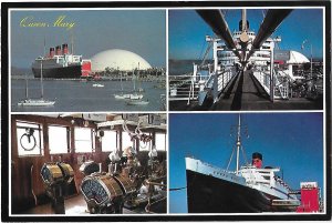 Split View of Queen Mary Ship Docked at Long Beach California  4 by 6 size