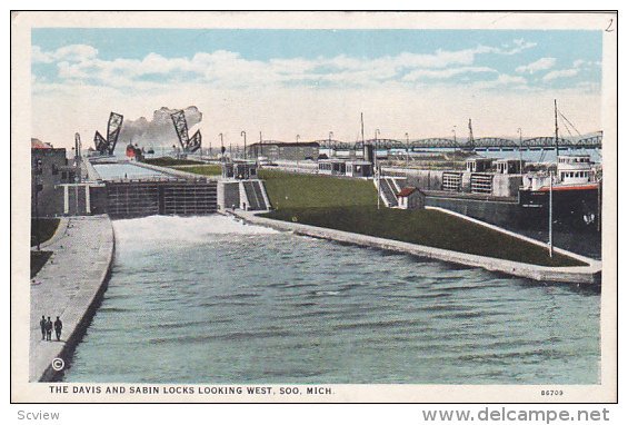 SOO, Michigan, 1900-1910's; The Davis And Sabin Locks Looking West