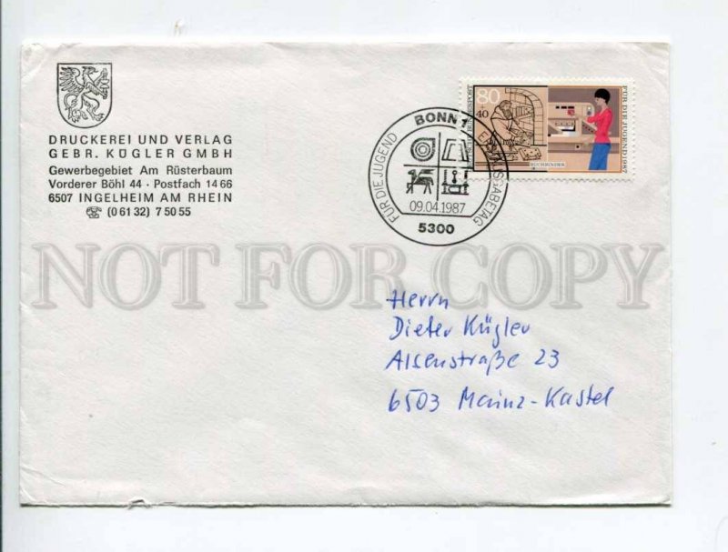 290992 GERMANY 1987 COVER Bonn fur die jugend