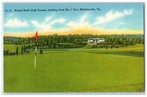 Forest Park Golf Course Looking From No. 1 Tree Martinsville VA Vintage Postcard 