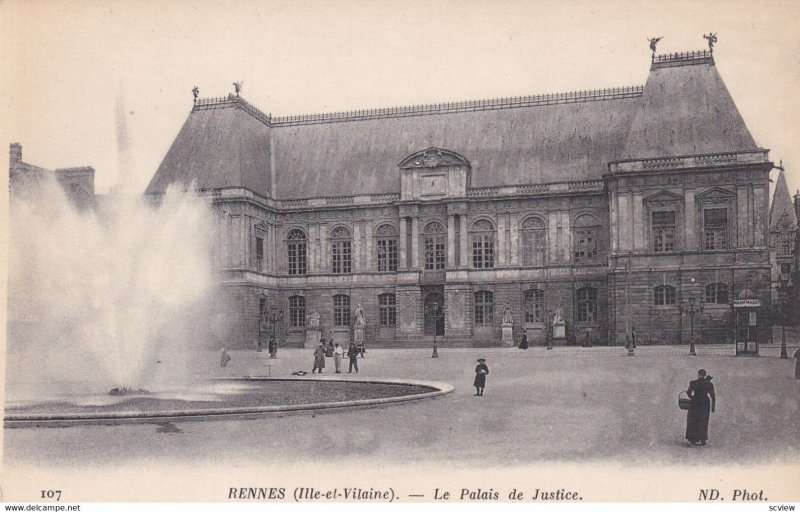 RENNES, Ille Et Vilaine, France, 1900-1910s; Le Palais De Justice