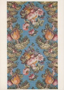 V & A Museum Postcard - Fashion - French Brocaded Silk About 1735 -  RR8114