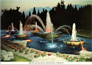 Canada Ontario Kitchener Rockway Gardens Sundown At The Fountain