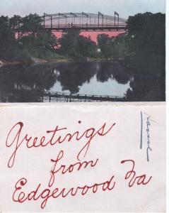 VA   EDGEWOOD   BRIDGE over WATER 1908 FOLDOUT postcard