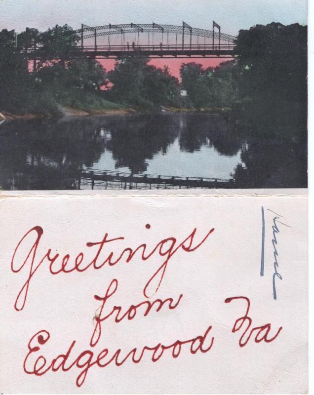 VA   EDGEWOOD   BRIDGE over WATER 1908 FOLDOUT postcard