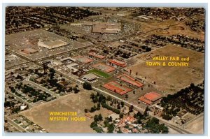 Aerial View Of Suburban Shopping Centers San Jose Santa Clara County CA Postcard 