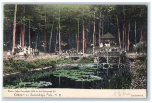 1908 Concert At Sacandaga Gloversville New York NY, Handcolored Antique Postcard