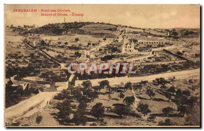 Postcard Old Jerusalem Mont Des Oliviers