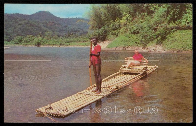 Rafting on Rio Grande near Port Antonio JAMAICA.