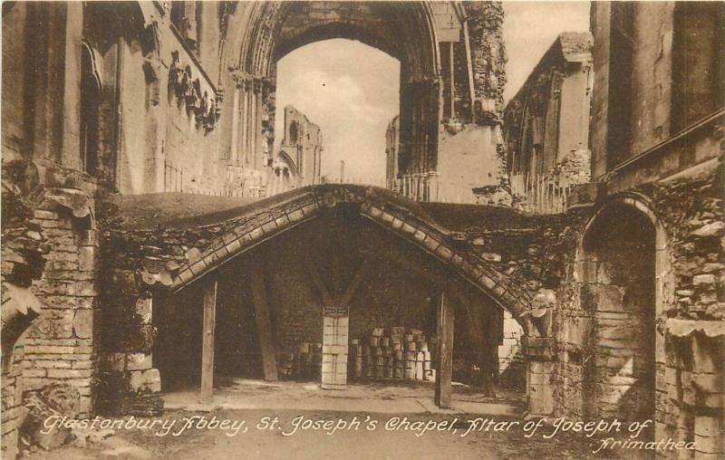 Glastonbury Abbey St. Joseph`s Chapel altar of Joseph of Arimathea 