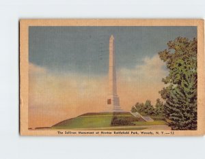 Postcard The Sullivan Monument at Newton Battlefield Park, Waverly, New York