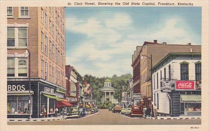 Kentucky Frankfort St Clair Street Coca Cola Sign Curteich