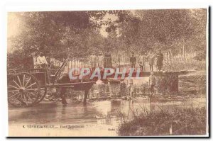 Yevre city Postcard Old Bridge Termineau (horse hitch very animated)