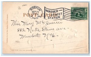 1908 Harvard Bridge Boston Cambridge Trolley Building Massachusetts MA Postcard