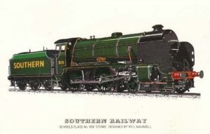 Southern Railway Schools Class 928 Stowe Train Postcard