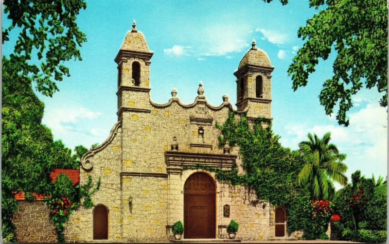 Plymouth Congregational Church Miami Coconut Grave Miami FL Florida Postcard VTG 