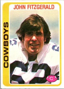 1978 Topps Football Card John Fitzgerald Dallas Cowboys sk7209