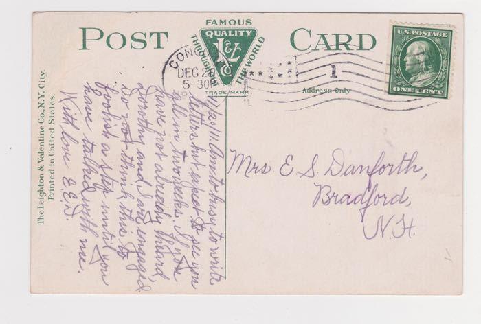 Concord NH Bradford Manchester Industrial School Leighton Valentine Postcard A42