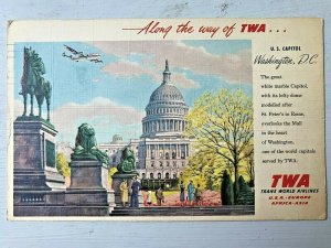 Vintage Postcard 1955 Along the Way of TWA U.S Capitol Washington, D.C.