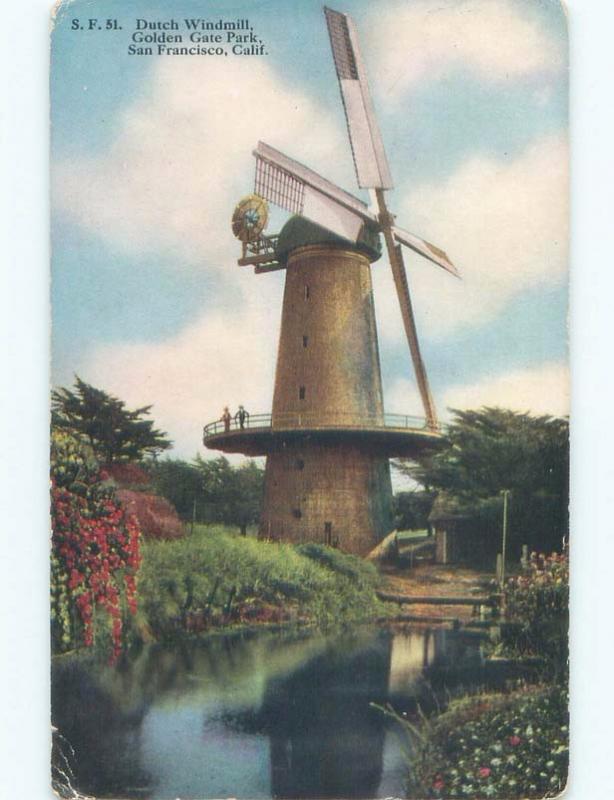 Unused Divided-Back WINDMILL IN GOLDEN GATE PARK San Francisco CA c8141